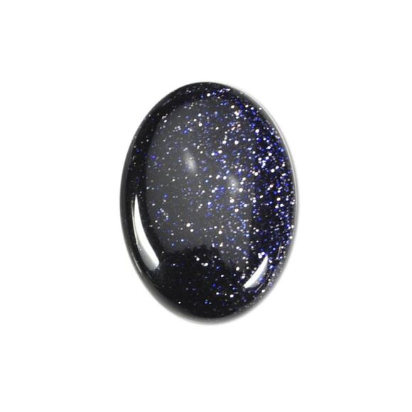 Dark Blue Goldstone Semi-Precious Silver Plated Ring New 7 - Picture 6 of 7